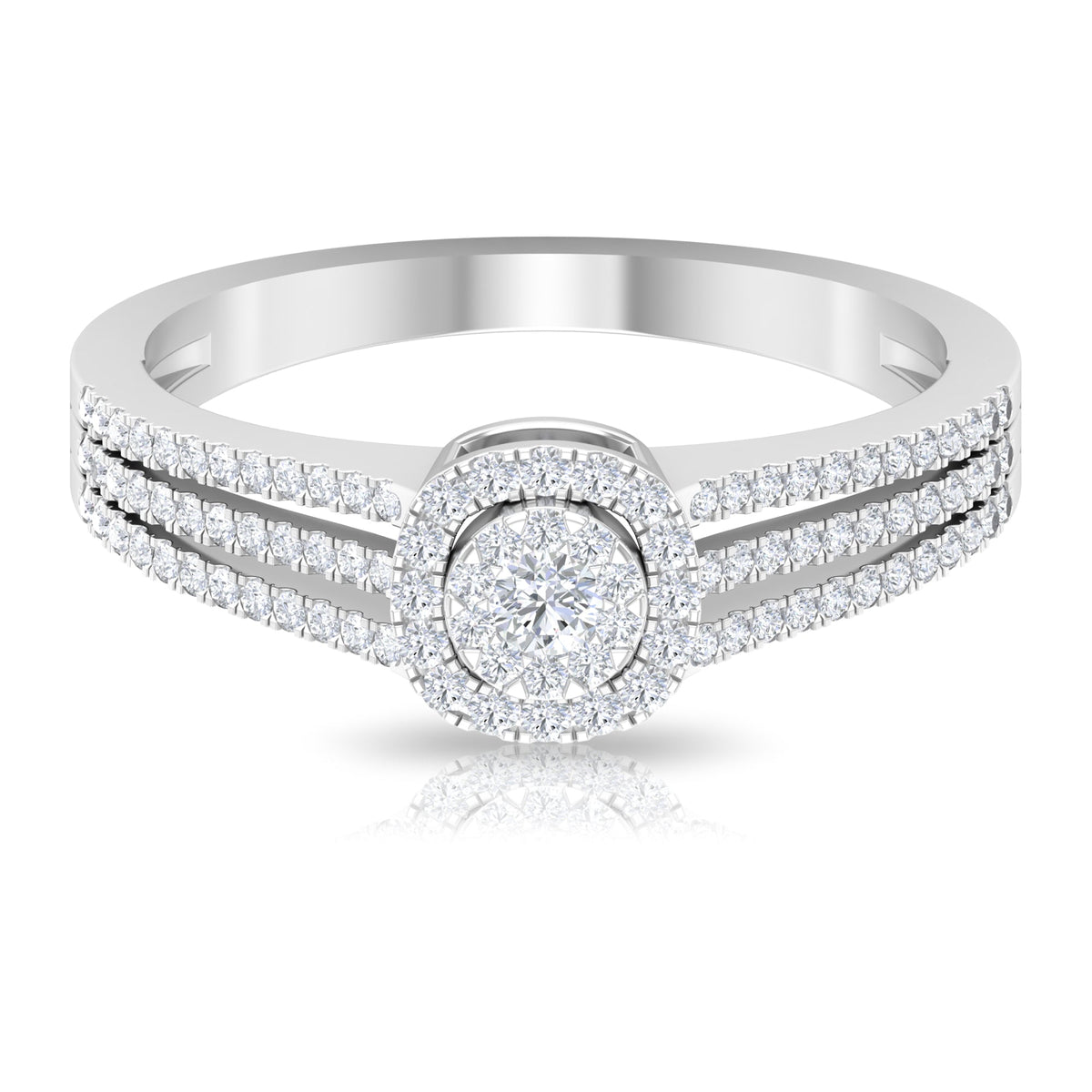 Classic Diamond Split Shank Engagement Ring