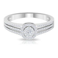 Classic Diamond Split Shank Engagement Ring