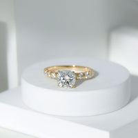 Cushion Cut Moissanite Solitaire Engagement Ring for Women