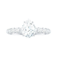 Pear Shaped Moissanite Solitaire Engagement Ring