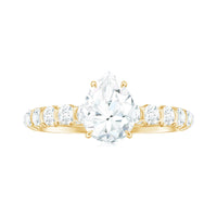 Pear Shaped Moissanite Solitaire Engagement Ring
