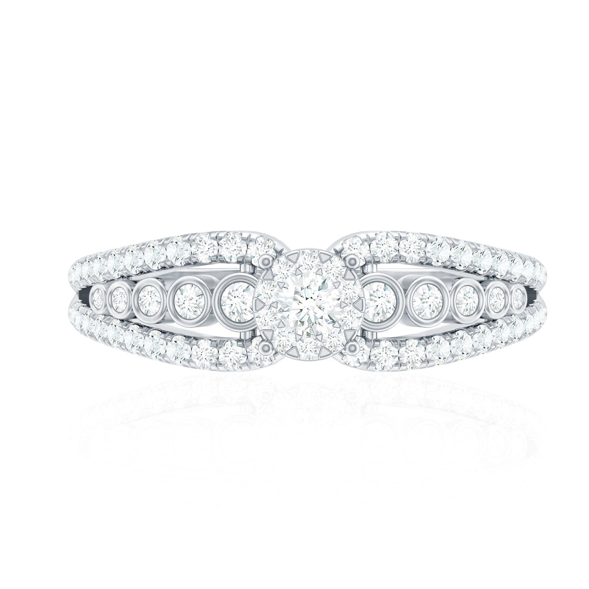 Diamond Designer Engagement Ring with Side Stones