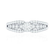 Diamond Designer Engagement Ring with Side Stones