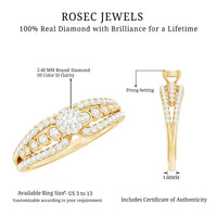 Diamond Designer Engagement Ring with Side Stones
