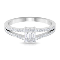 Split Shank Diamond Engagement Ring in Illusion Setting