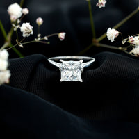 Princess Cut Certified Moissanite Solitaire Engagement Ring