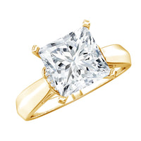 Princess Cut Certified Moissanite Solitaire Engagement Ring