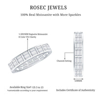 Baguette Cut Certified Moissanite Two Row Eternity Band