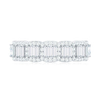 Designer Baguette Moissanite Half Eternity Band Ring