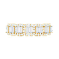 Designer Baguette Moissanite Half Eternity Band Ring