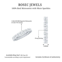 Double Row Moissanite Stackable Eternity Band Ring