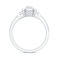 Vintage-inspired moissanite engagement ring by Rosec Jewels featuring a sparkling central stone and intricate metalwork.