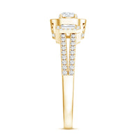 Vintage-inspired moissanite engagement ring from Rosec Jewels featuring intricate design and sparkling central stone.
