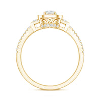 Vintage-inspired certified moissanite engagement ring by Rosec Jewels featuring intricate design and sparkling gemstone.