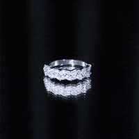 Certified Moissanite Cluster Eternity Band ring featuring sparkling moissanite stones in a continuous circle design.