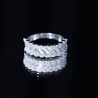 Certified Moissanite Braided Half Eternity Band Ring