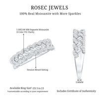 Certified Moissanite Braided Half Eternity Band Ring