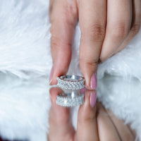 Certified Moissanite Braided Half Eternity Band Ring