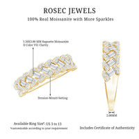 Certified Moissanite Braided Half Eternity Band Ring