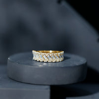 Certified Moissanite Braided Half Eternity Band Ring