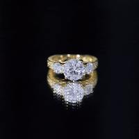 Vintage Style Moissanite 3 Stone Engagement Ring for Women