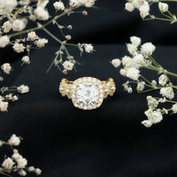 3 Carat Cushion Cut Moissanite Vintage Inspired Engagement Ring
