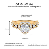 1.5 CT Heart Shape Moissanite Engagement Ring with Accent