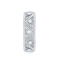 Vintage style diamond wedding band ring from Rosec Jewels featuring a classic design with sparkling diamonds and intricate detailing.