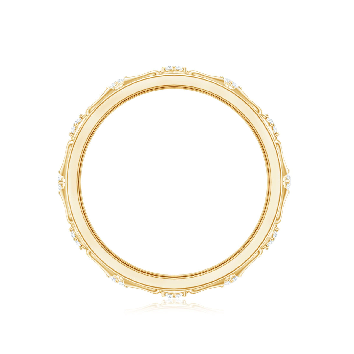 Vintage style diamond wedding band ring from Rosec Jewels, featuring a delicate design and sparkling diamonds.