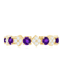 Natural amethyst diamond eternity ring for women featuring a continuous band of sparkling gemstones, crafted by Rosec Jewels.