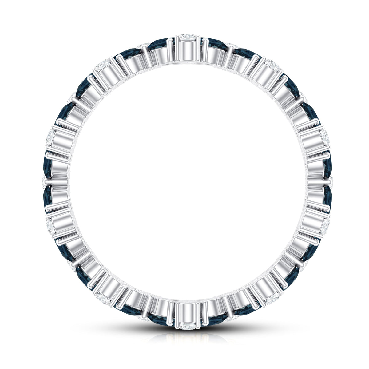 Pear Shaped London Blue Topaz and Diamond Full Eternity Band