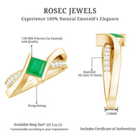 Certified Princess Cut Lab Grown Emerald Diamond Infinity Promise Ring