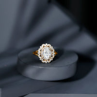 Certified Oval Cut Lab Diamond Statement Engagement Ring