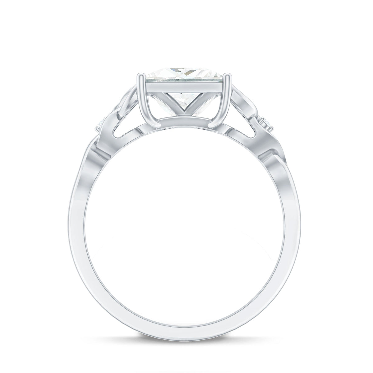 3 Carat Princess Cut Moissanite Solitaire Engagement Celtic Ring