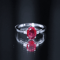 Classic Lab Grown Ruby Oval Engagement Ring With Diamond