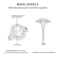 Oval Cut 2 Carat Moissanite Double Halo Engagement Ring
