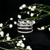 Certified Moissanite Spiral Wrap Ring