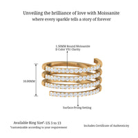 Certified Moissanite Spiral Wrap Ring