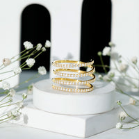 Certified Moissanite Spiral Wrap Ring