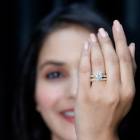 Certified 2 Carat Moissanite Solitaire Wedding Ring Set by Rosec Jewels featuring a sparkling center stone and elegant band design.