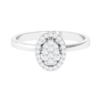 Natural Diamond Cluster Engagement Ring with Halo