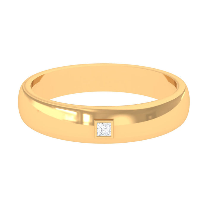 Natural diamond men's wedding band ring by Rosec Jewels featuring a sleek, polished design with embedded sparkling diamonds.