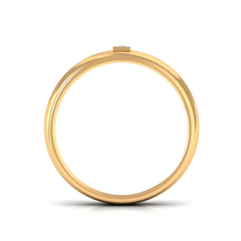 Natural diamond men's wedding band ring by Rosec Jewels featuring a sleek metal band with sparkling diamonds.