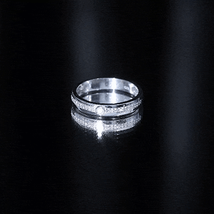 Yellow gold bezel set diamond unisex wedding band from Rosec Jewels featuring a sleek ring design with sparkling diamonds.