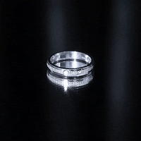 Yellow gold bezel set diamond unisex wedding band from Rosec Jewels featuring a sleek ring design with sparkling diamonds.