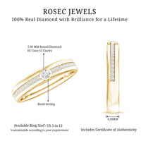 Unisex wedding band with bezel-set diamonds from Rosec Jewels, showcasing a sleek ring design with sparkling diamond accents.