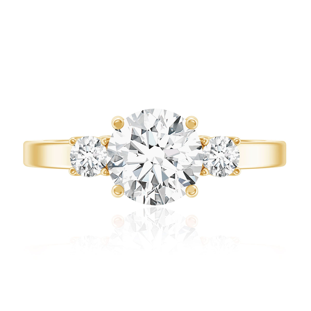 Moissanite Three Stone Round Engagement ring