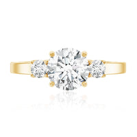 Moissanite Three Stone Round Engagement ring