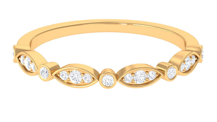 Rosec Jewels certified natural diamond half eternity ring with sparkling diamonds, perfect for anniversary jewelry.