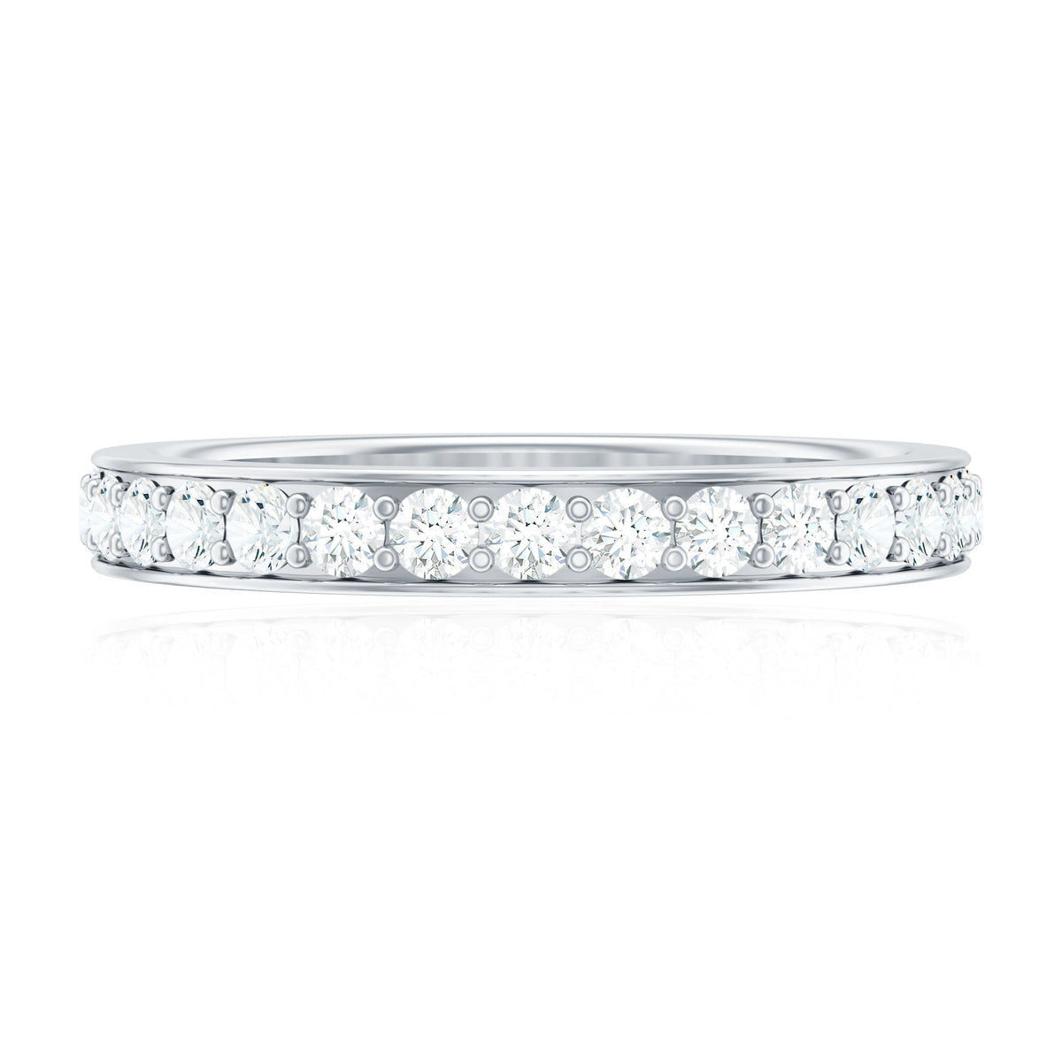 Certified Moissanite Half Eternity Ring